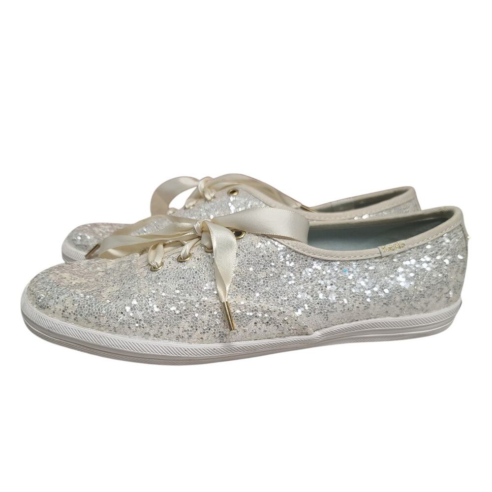 Kate Spade x Keds Champion White Glitter Sneakers Size 7